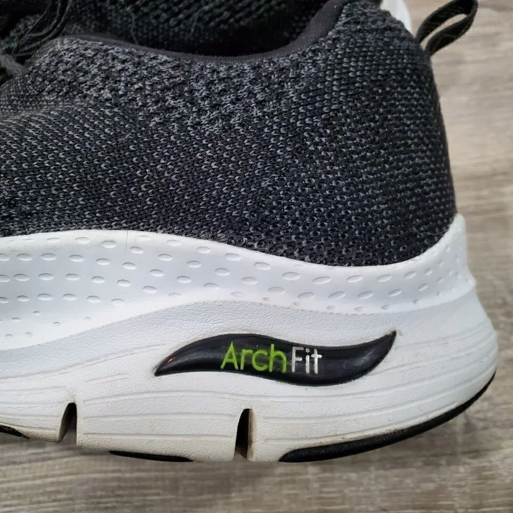 Skechers Mens Arch Fit Paradyme 232041 Black Running Shoes Sneakers Size 14
